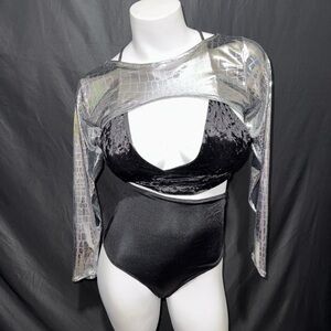 3 piece festival bikini outfit small